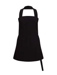 Black Woven Scarf Detail Bandeau Shift Dress - 4