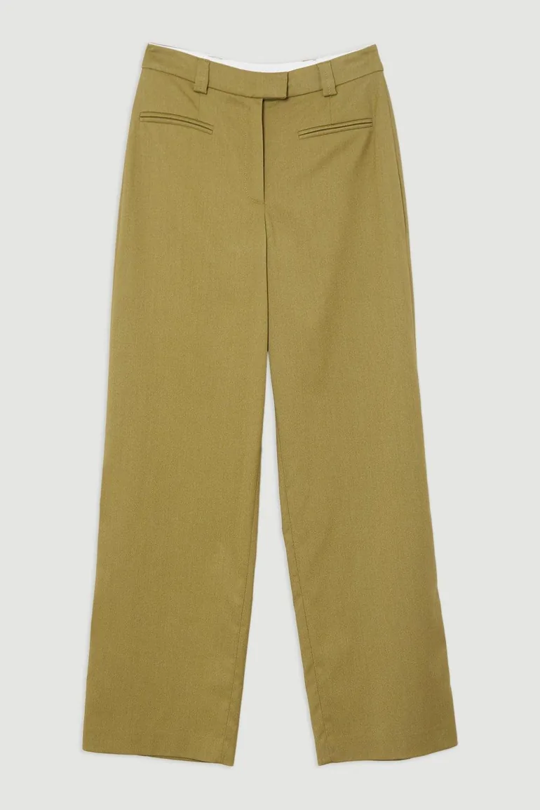 Soft Structured Tailored Wide Leg Trousers - 2