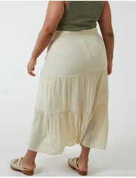 Curve Tiered Shirred Maxi Skirt - 4