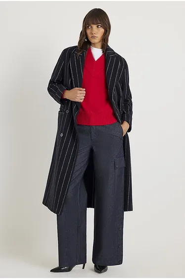 Blue Cargo Wide Leg Jeans