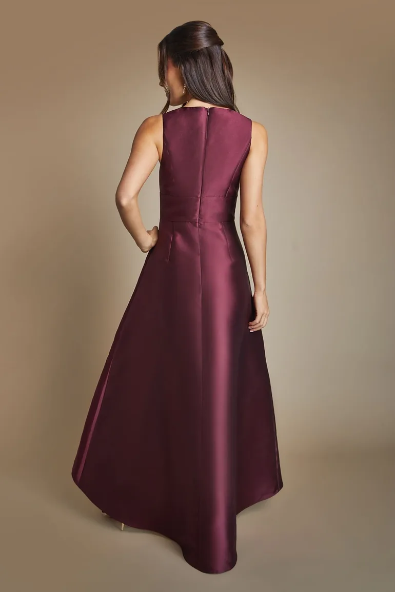 Coast Honoured Sleeveless Plunge Waterfall Twill Maxi Bridesmaid Dress - 2
