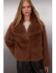 Light Brown Oversize Fur Coat