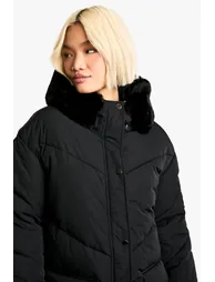 Faux Fur Hooded Parka - - 3