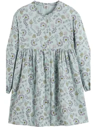 Floral Cotton Muslin Dress with Button Fastening - 2