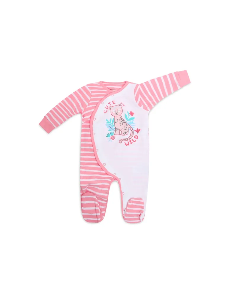 Pack of 2 - Soft Cotton Baby Footed Sleepsuit - 3