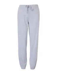 Gray Melange Asymmetric Collar Elastic Cotton Stretch Knitted Top and Bottom Set - 8