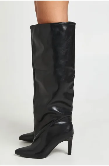 Knee High Column Boots - black