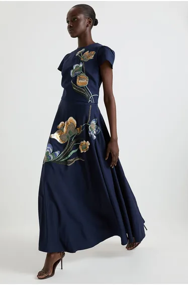 Floral Sequin Embroidery Detail Co-ord Skirt