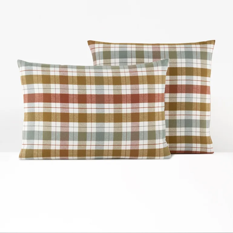 Molgan Tartan 100% Cotton Flannel Pillowcase