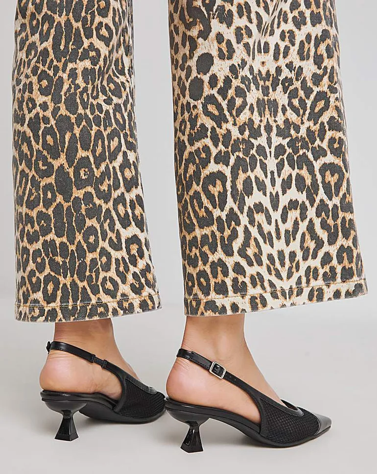 Pointed Mesh Slingback Kitten Heel Wide - 1