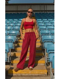 Red Prettylittlething Straight Leg Sweatpants - 5