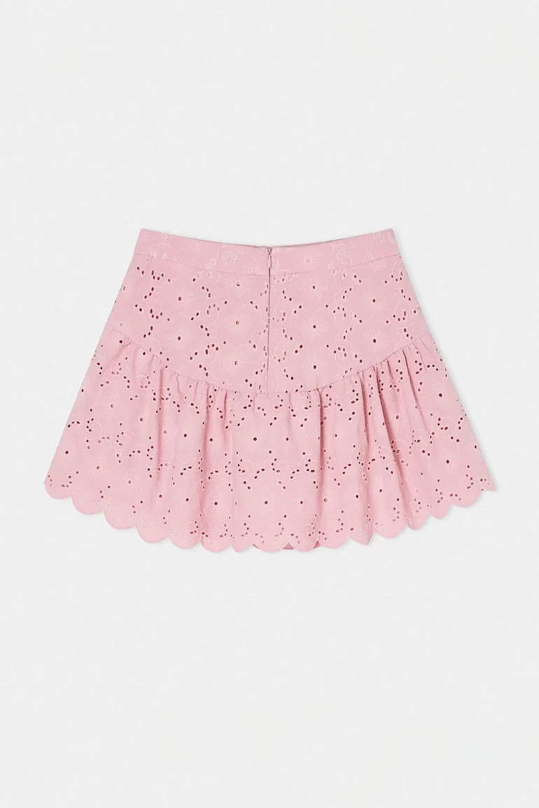 شورت بنمط تنورة ترينديول زهري بقصة مستقيمة - 3