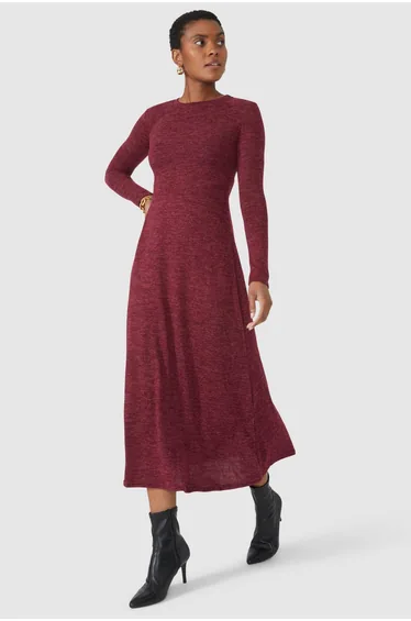 Brushed Jersey Fit & Flare Dress