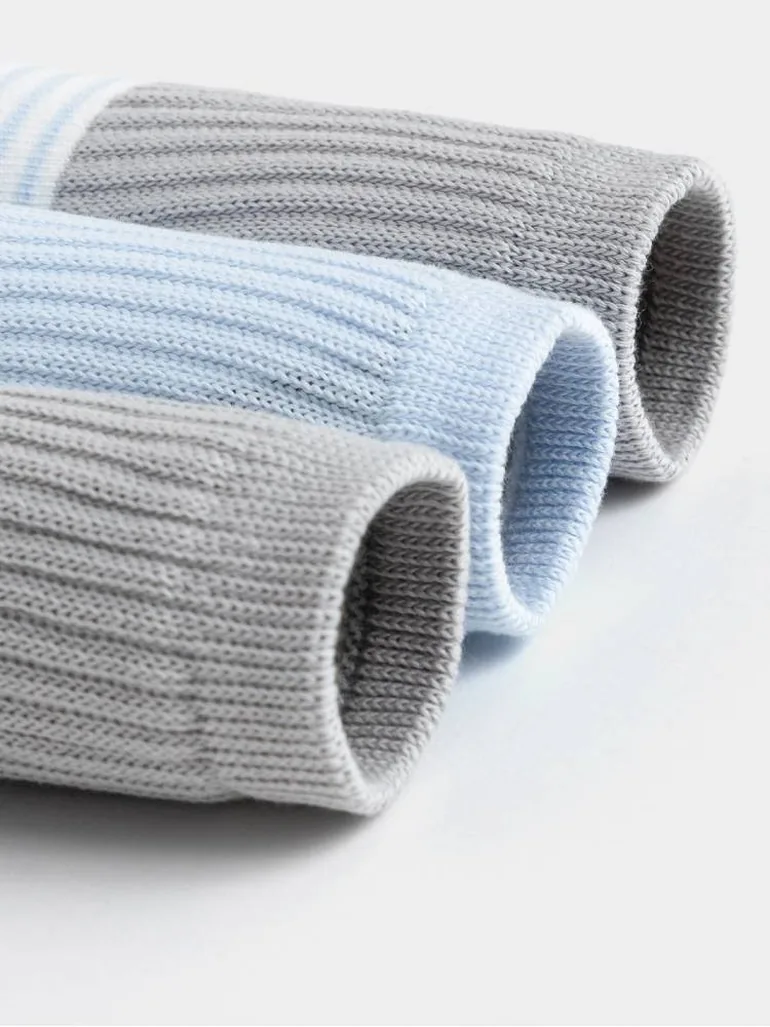 Boys' 2 Pack Non Slip Ribbed Crew Socks - 3