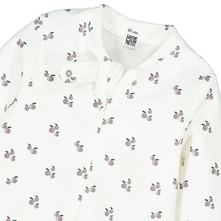 Fruity Print Fleece Sleepsuit in Cotton Mix - 2