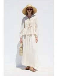 MUSLIN BLOUSE WITH TYING DETAIL