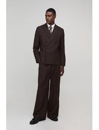 Wide Fit Suit Trousers - chocolate - 3
