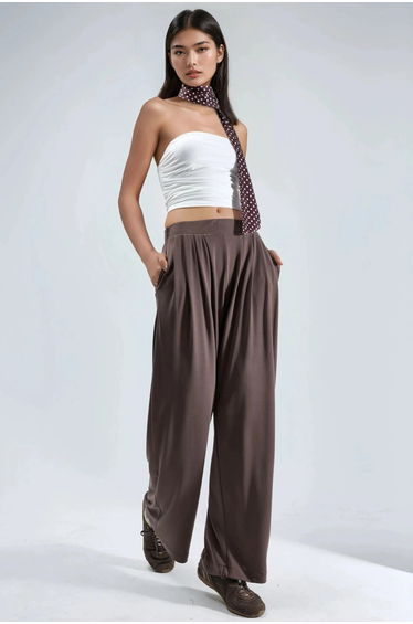 BUSEM Pleated Wide Leg Pants with Pockets