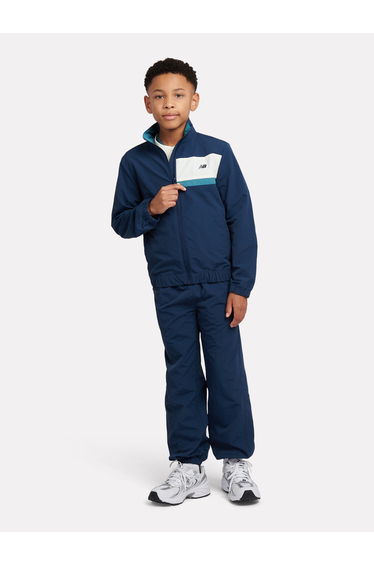 New Balance Boys Premium Panelled Track Jacket in Navy
