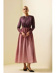 Caroline Gradient Color Runched Maxi Dres