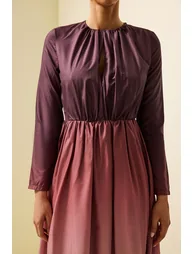 Caroline Gradient Color Runched Maxi Dres - 4