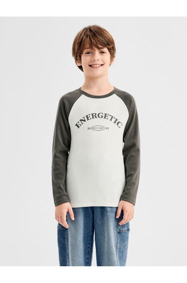 Boys' Long Sleeve T-Shirt with Front Print