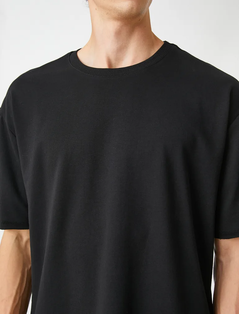 Basic Oversized T-Shirt Crew Neck Short Sleeve - 4