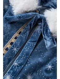 Sparkling Stars Self-Tie Velvet Hooded Cloak Halloween Costumes - 3