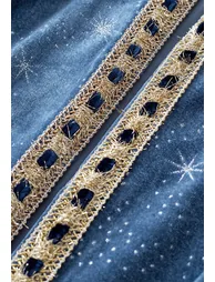 Sparkling Stars Self-Tie Velvet Hooded Cloak Halloween Costumes - 4