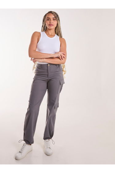 Pocket Detail Wide Leg Cargo Pants