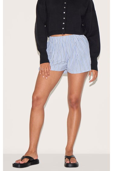 Blue Stripe Floaty Boxer Style Shorts
