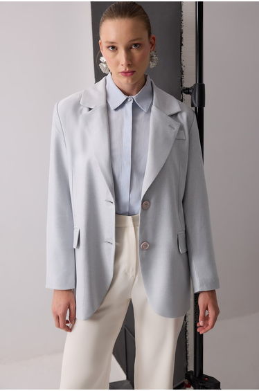 DOUBLE-BREASTED BLAZER JACKET