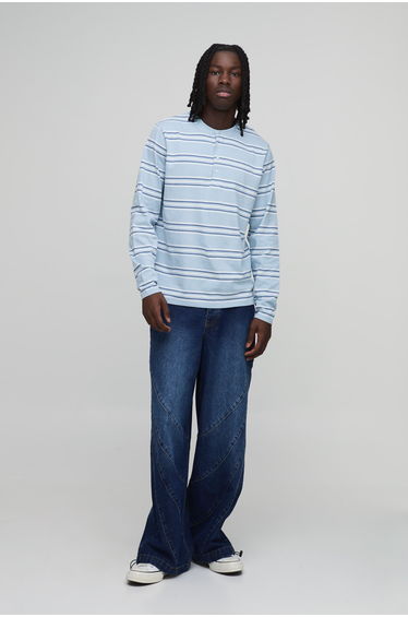 Parachute Panelled Washed Jeans - dark blue