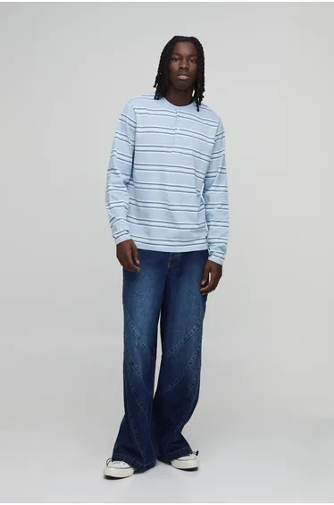 Parachute Panelled Washed Jeans - dark blue