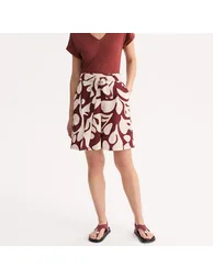 Graphic Print Tie-Waist Draping Shorts - 1