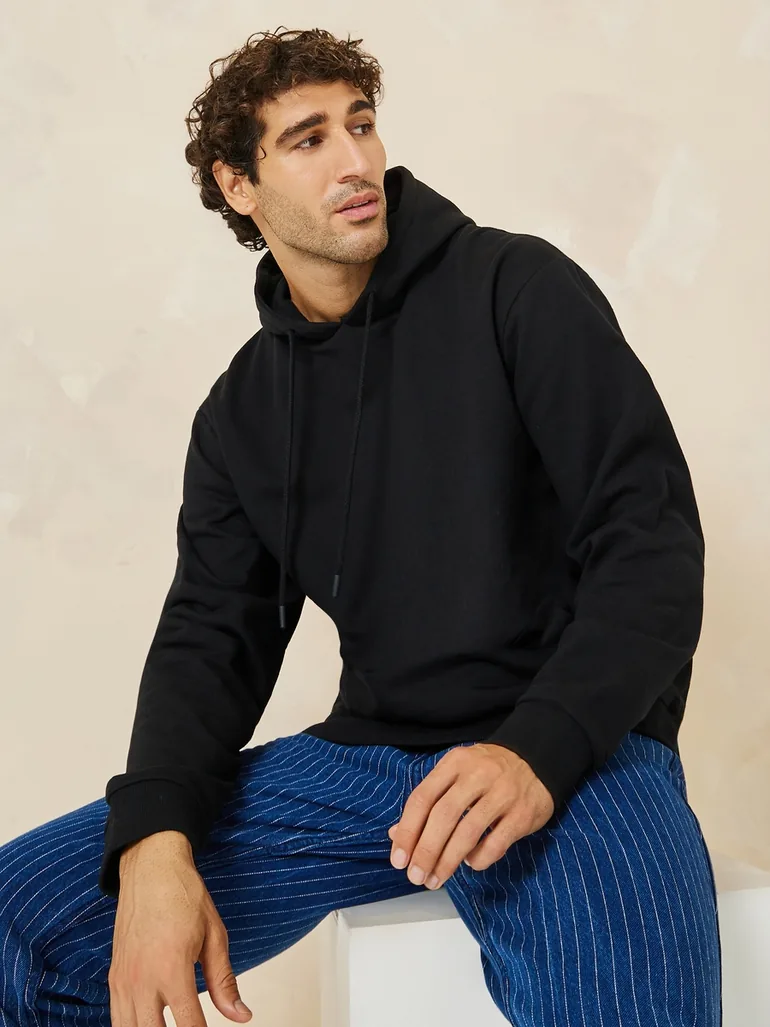 Relaxed Fit Fleece Hoodie with Kangaroo Pocket - 1