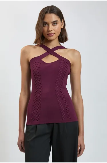 Lace Up Detail Knitted Top