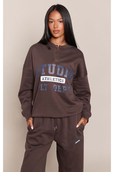 Tall Chocolate Studio Athletics Print Sweatshirt product thumbnail 2