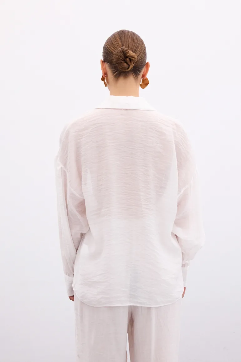 Thin Shirt with Button Accessories - 6
