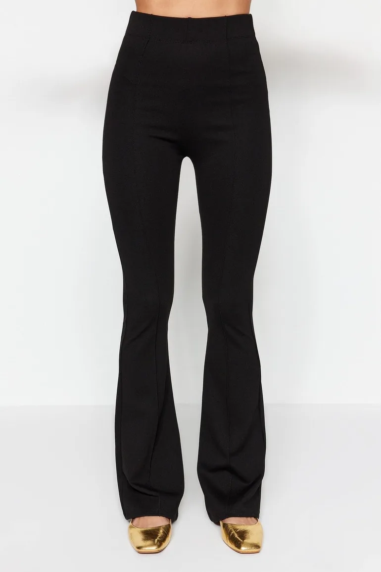 Trendyol Black Boot-Cut Trousers - 1