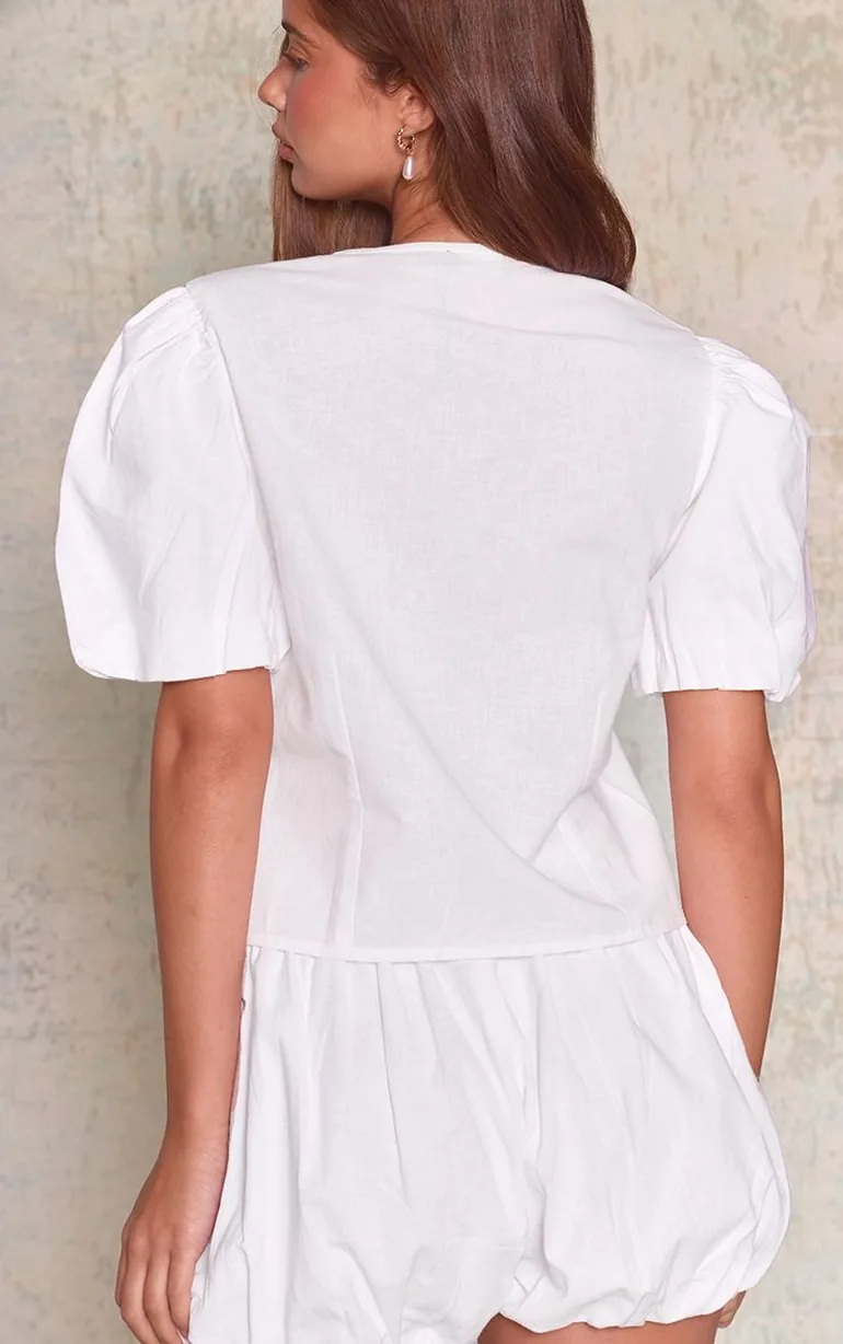 White Puffball Shorts - 2