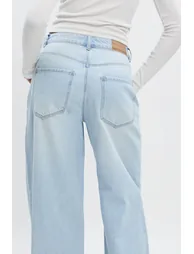 Mid Waist Loose Fit Skater Jean - bleach wash - 3
