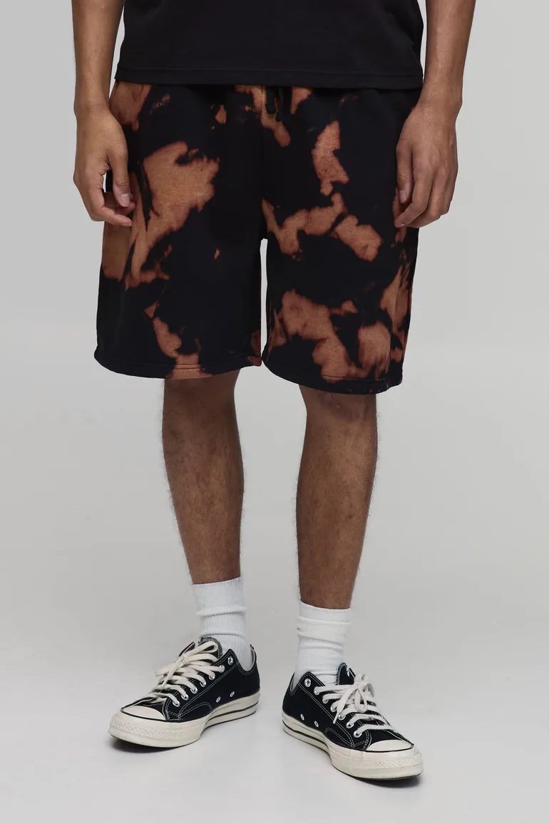 Regular Fit Tie Dye Jersey Short - washed black - 1