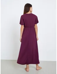 Solid Wrap Front Nightdress - 3