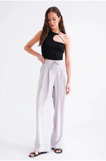 Mixray High Waist Pleated Palazzo Pants product thumbnail 4