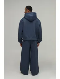 Oversized Boxy Scuba Hoodie - slate - 1