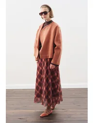 PATTERNED TULLE FLARED SKIRT - 1