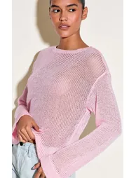 Pink Filagree Knit Slouchy Jumper - 5