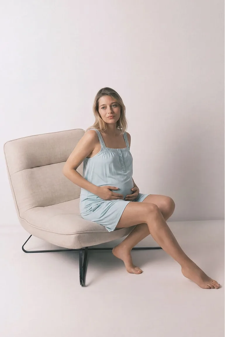Green cotton short pyjamas maternity - 3