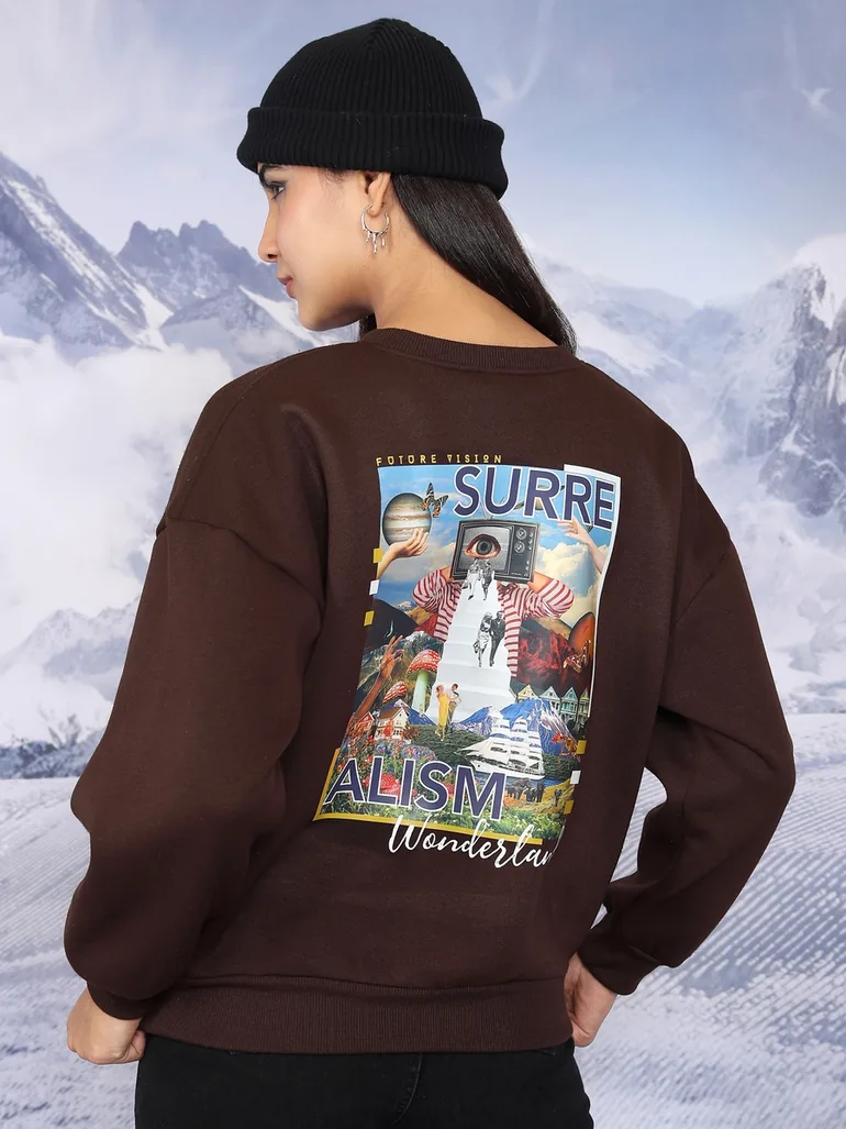 Graphic Print Oversized Sweatshirt - 1